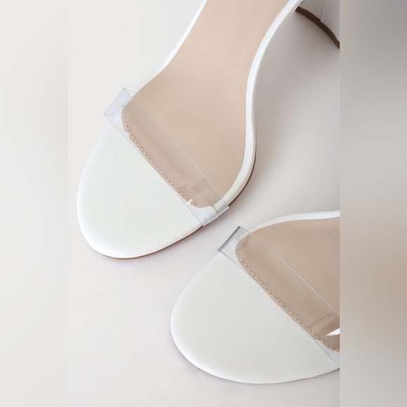 Lulus White PVC Ankle Strap Heels - Picture 5 of 8